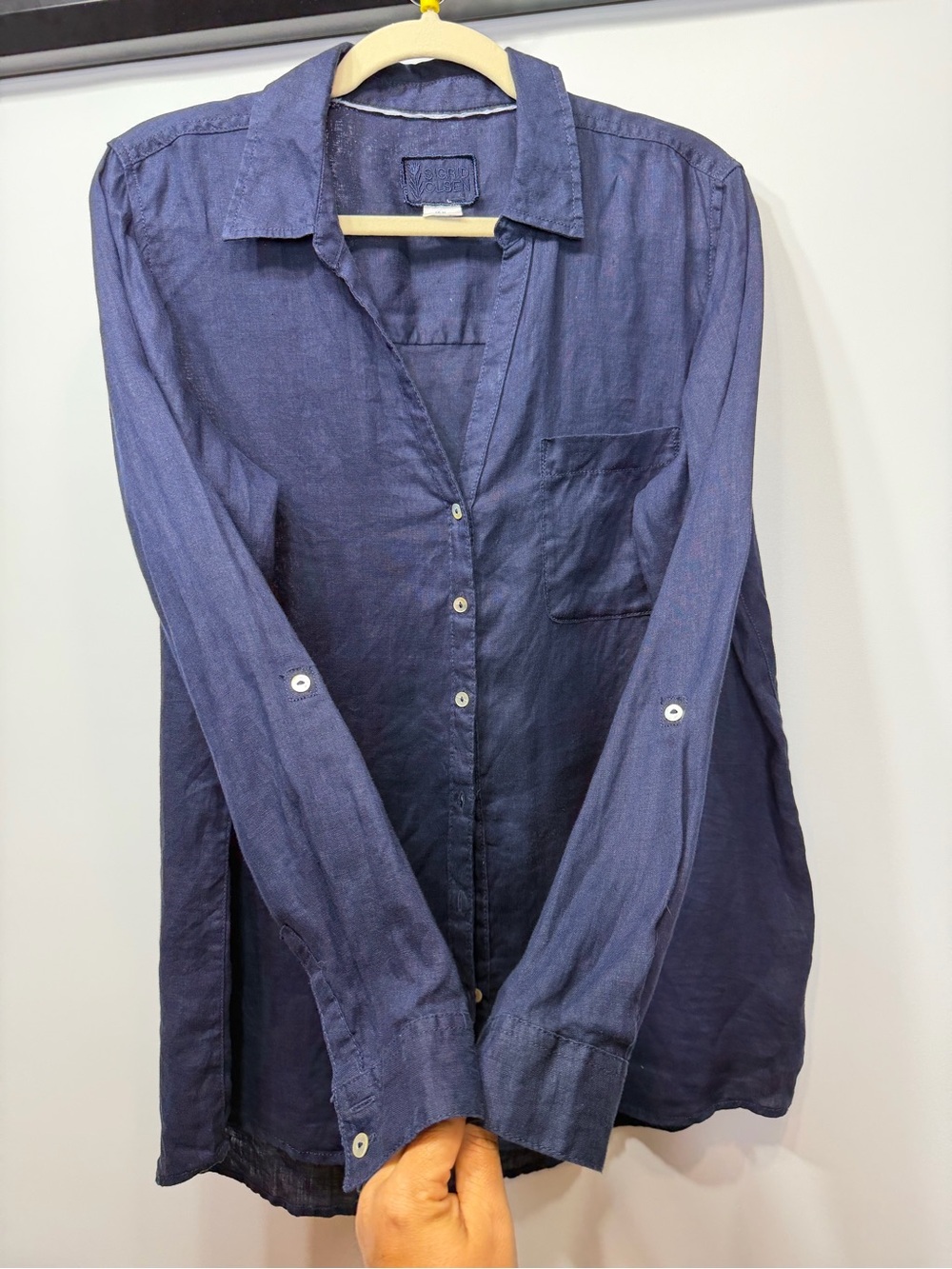 Sigrid Olsen 100% Linen Navy Blue M - Picture 3 of 12